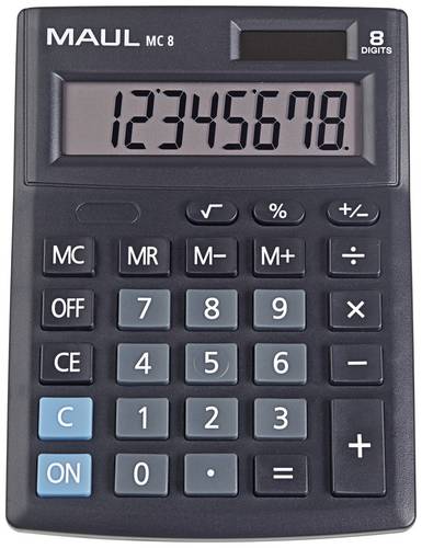Maul MC 8 Tischrechner Schwarz Display (Stellen): 8 batteriebetrieben, solarbetrieben