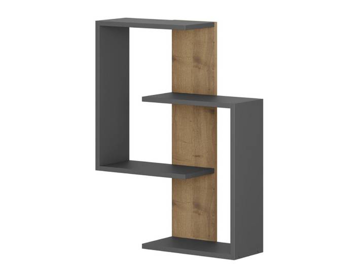 Etagère murale effet chêne et gris anthracite h85 cm