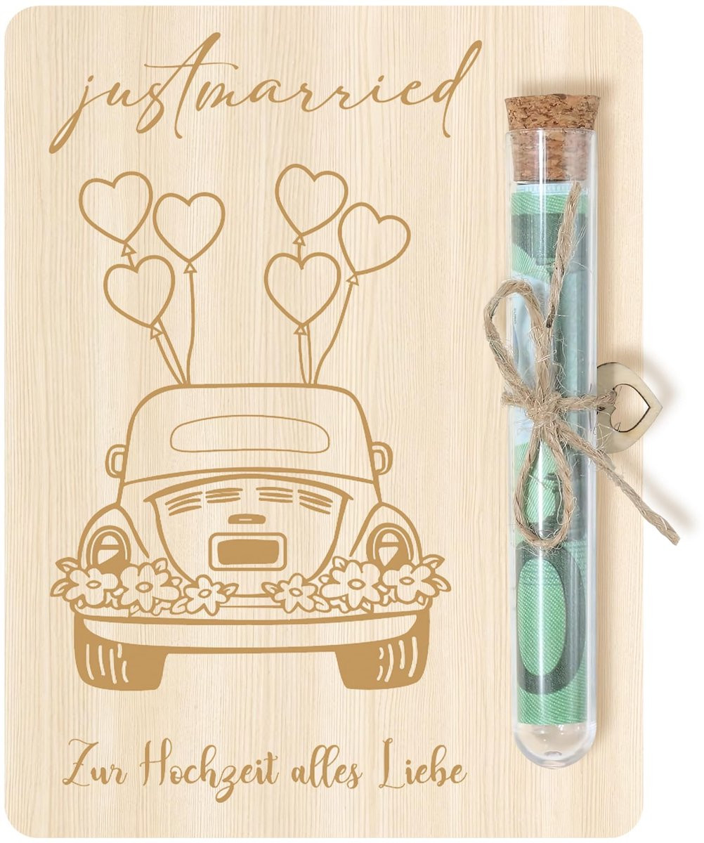 Dailygoods Houten Geldgeschenk voor Bruiloft - Grappig Huwelijkscadeau