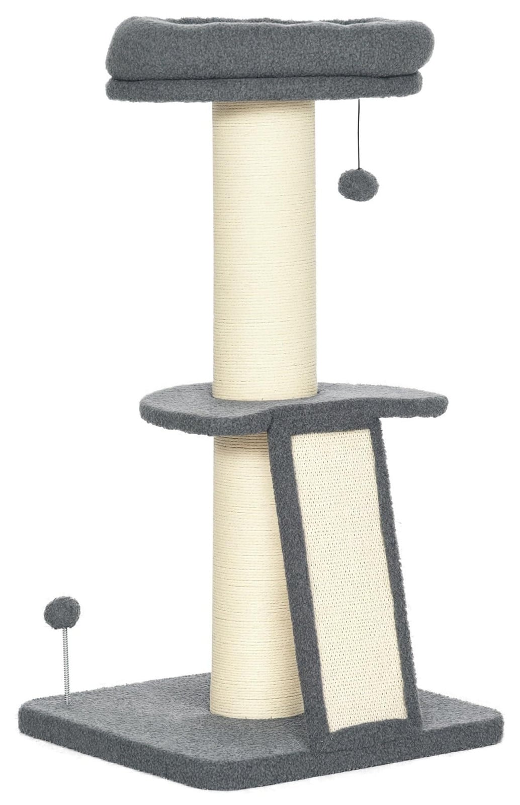 PawHut Krabboom met krabplank, donkergrijs, Hoogte: 92 cm
