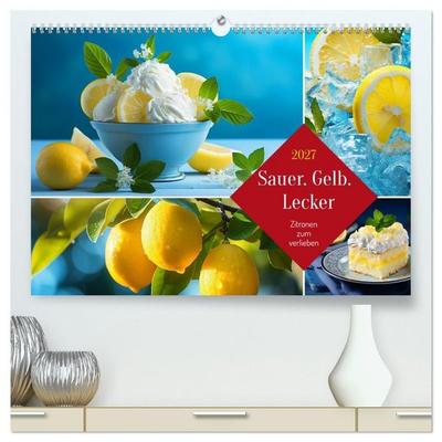 Sauer Gelb Lecker (hochwertiger Premium Wandkalender 2027 DIN A2 quer), Kunstdruck in Hochglanz