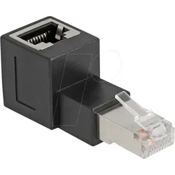 DELOCK 87861 - Netzwerk Adapter RJ45 Stecker / Buchse, Cat.6A, oben gewinkelt