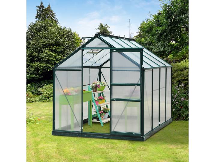 Outsunny Serre Aluminium Polycarbonate 190x252x201cm Transparent