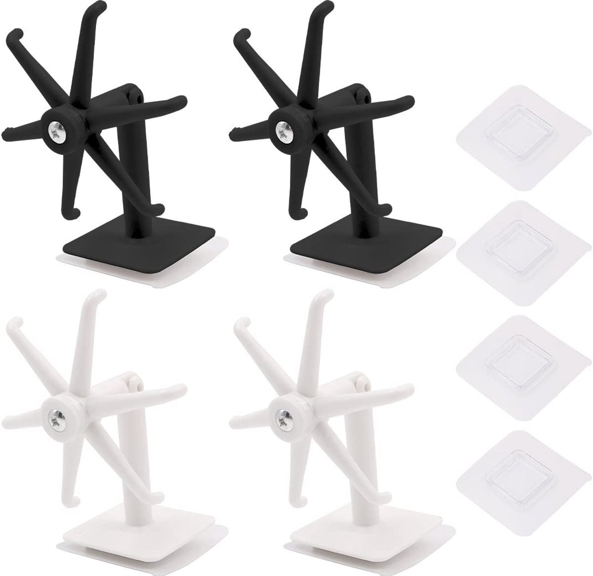 Dailygoods 360° Roterende Zelfklevende Haak - Waterdichte Utility Haak voor Keuken en Badkamer - 4 Stuks - ABS Materiaal