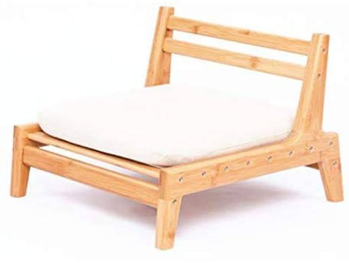 HUAWELL Bambus-Bodenstuhl für Wohnzimmer, japanischer Tatami-Stuhl mit Kissen, Akzentmöbel