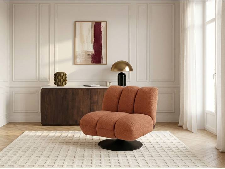 Fauteuil pivotant JANISSAIRE tissu bouclette