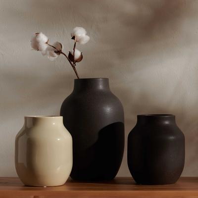 "SAFAVIEH Raya 12.25-Inch Ceramic Decorative Vase Set of 3 - 8"" W x 8"" D x 12"" H"