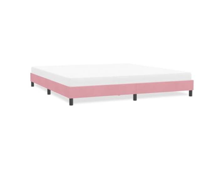 RJPLMFV Bettgestell, Velours, Rosa, 180 x 210 cm, ohne Matratze Lattenrost inklusive, weicher und glatter Stoff, robuste und stabile Füße, warmer Komfort für das Schlafzimmer