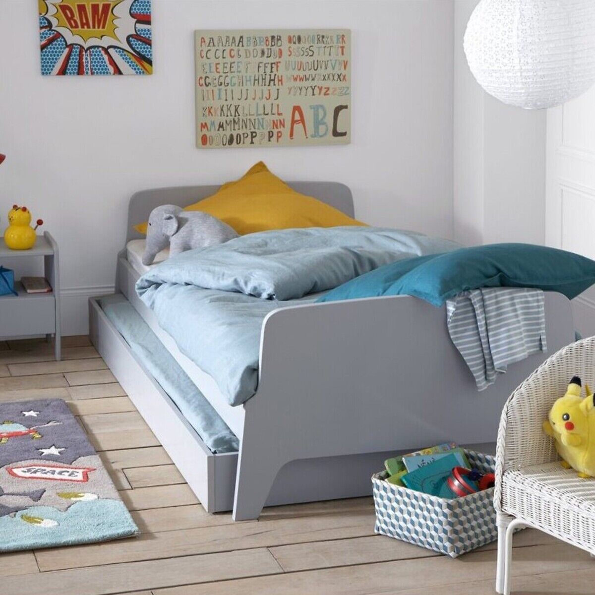 LA REDOUTE INTERIEURS Tiroir lit style rétro vintage, 1 personne, Adil