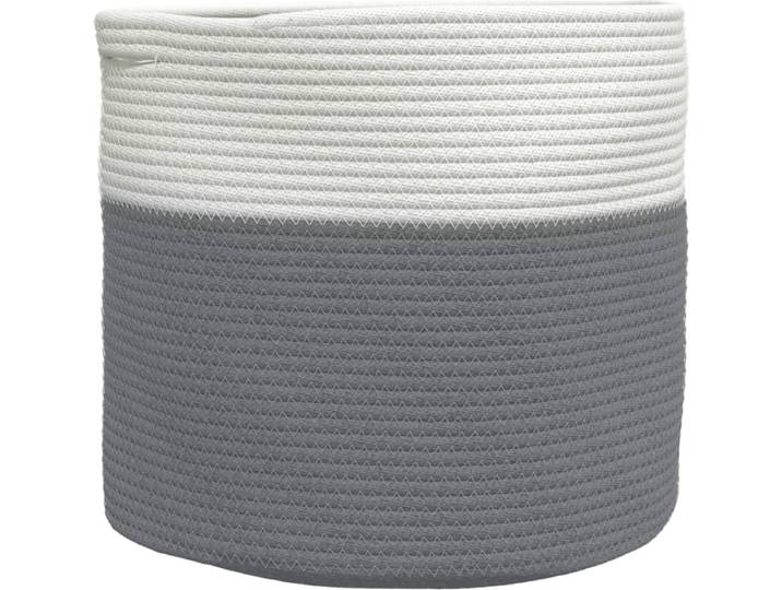 vidaXL - Opbergmand - Ø - 40x35 - cm - katoen - grijs - en - wit