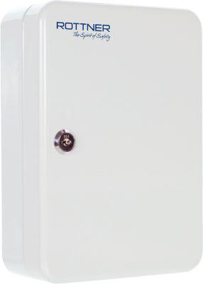 Rottner Schlüsselkassette SK 20, Zylinderschloss, für 20 Schlüssel, B 180 x T 85 x H 250 mm, Stahl, lichtgrau