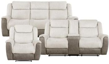 Fremont & Park Nadalia Dual Fabric 3-Piece Manual Reclining Living Room Sofa Set