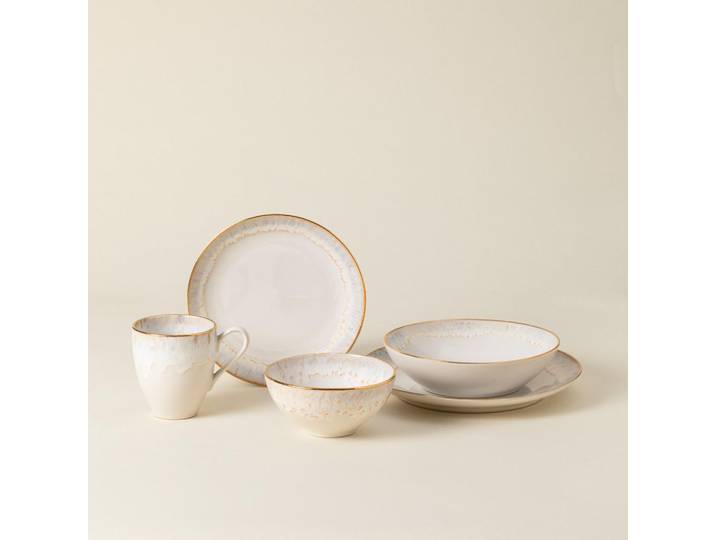 Costa Nova Kombiservice Taormina, Gold, Perlmutt, Keramik, 5-teilig, 410 ml,410 ml,410 ml,650 ml, Handmade in Europe, Essen & Trinken, Geschirr, Geschirr-Sets, Kombiservice