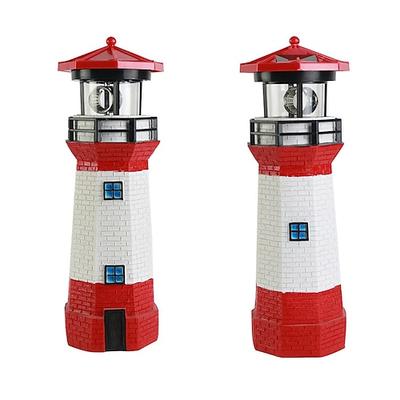Solarlichtturm, Harzlicht, rotierender Garten, LED-Außenrauchturm, Warnung, Landschaftslicht, Garten, Terrasse, Rasen, 360 Grad drehbare Leuchtturm-Dekoration, Leuchtturm-Geschenke