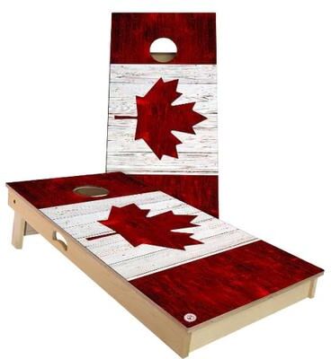 Skip's Garage Canada Flag Outdoor Cornhole Board Set