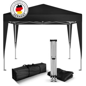 Kronenburg Pavillon 308, schwarz, 2 x 2m, höhenverstellbar, wasserdicht, faltbar
