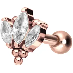 Titan Ohrpiercing mit Innengewinde LOTUSBLÜTE + KUGELN