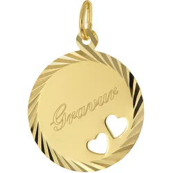 trendor 68739 Gravur-Anhänger Gold 333/8K Ø 16 mm Gravurplatte