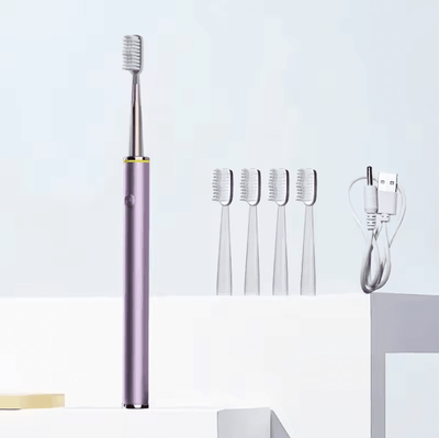Inspire Essentials Electric Toothbrush For Women With Slim Handle And Soft DuPont Bristles purple