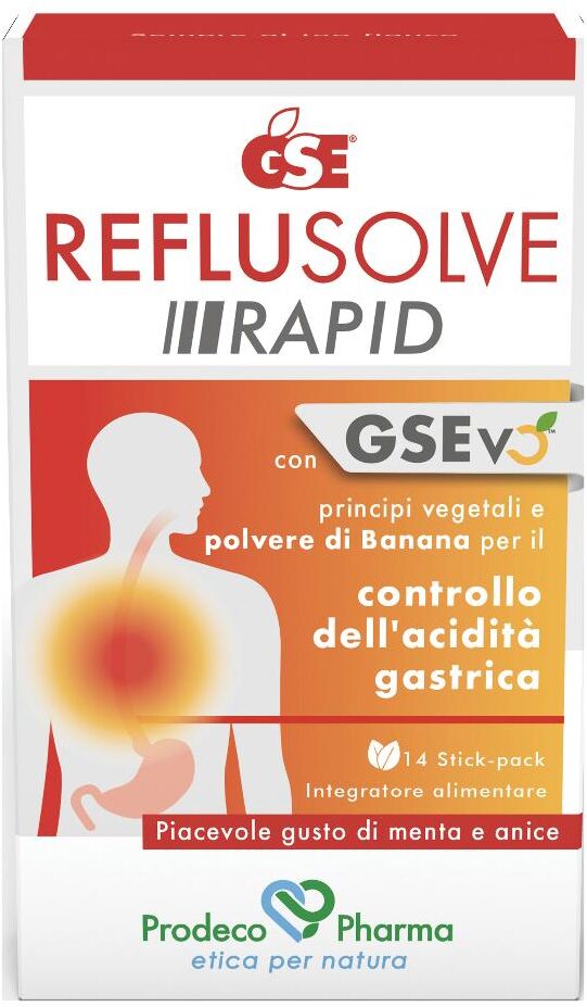 PRODECO PHARMA Srl GSE Reflusolve Rapid 14 Stick Pack - Integratore Alimentare per il Benessere Gastrointestinale