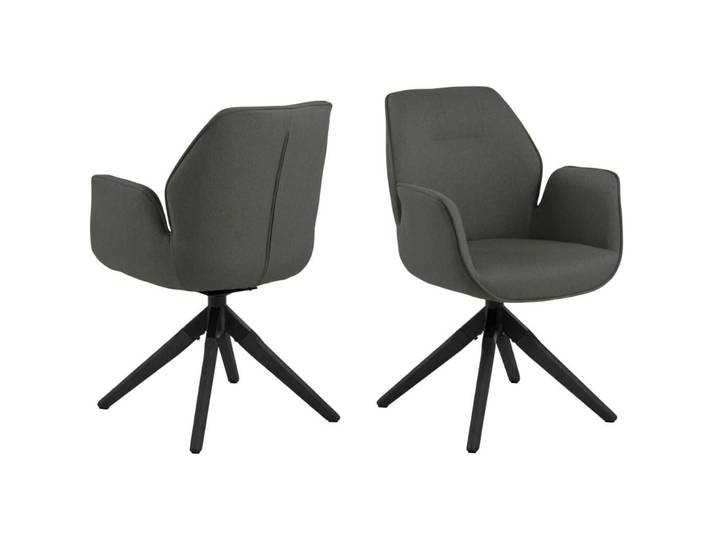 AC Design Furniture Stuhl AC Design Schwarz, Dunkelgrau Textil - Stuhl