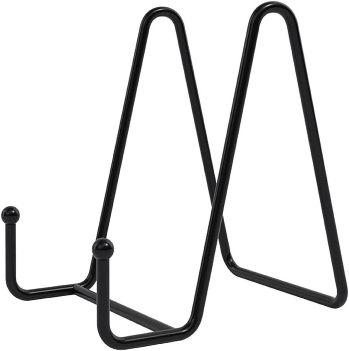 Zwart ijzeren plaathouder en display standaard voor decoratie - Hoogte: 19,7 cm