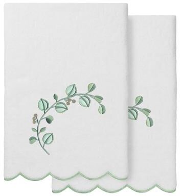 Authentic Hotel and Spa 100% Turkish Cotton WILD BRANCH Scallop Embellished Towel Collection