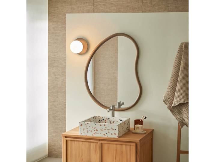 Badezimmerspiegel aus Mindiholz 85x65 cm Dim - Braun