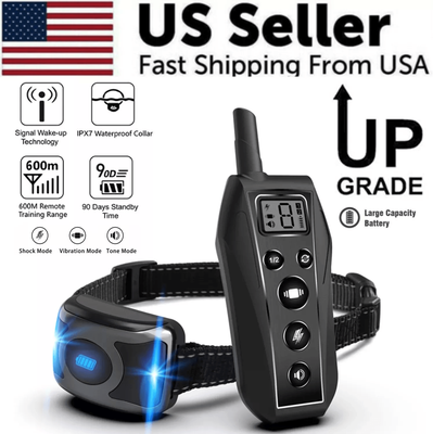 Pet Hub 650 YD Remote Dog Training Shock Collar Waterproof, Rechargeable, Humane Beep Vibration Static Modes Fits Small, Medium 650 YD Remote Dog Training Shock Collar Waterproof, Rechargeable, Humane Beep Vibration Static Modes Fits Small, Medium