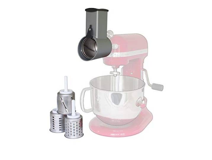 MESSERSCHMIDT Gemüseschneider KitchenAid Metall MVSA mit Zusatztrommeln Set EMVSC, 6 Reibe-Trommeln aus Edel-Stahl