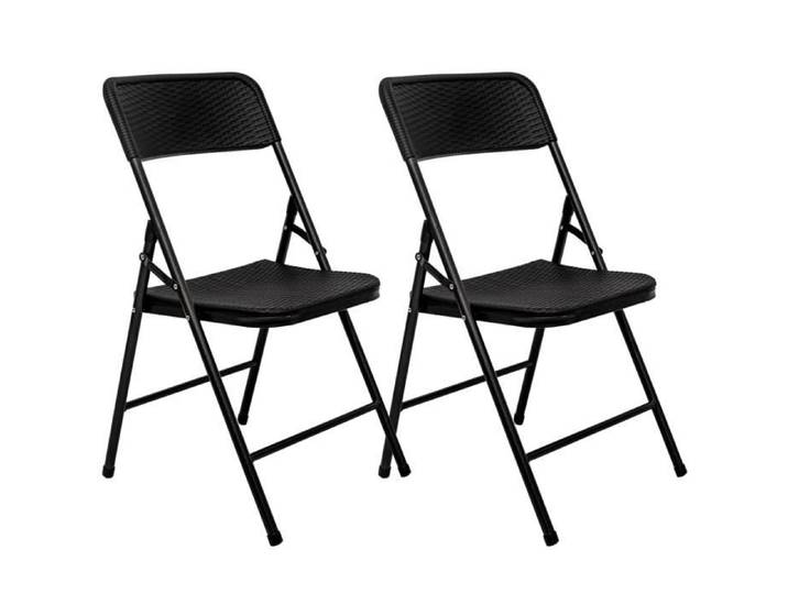Chaises Pliantes - AMANKA - Noir - Résistantes aux intempéries - Supportent jusqu'à 150kg - Faciles à nettoyer