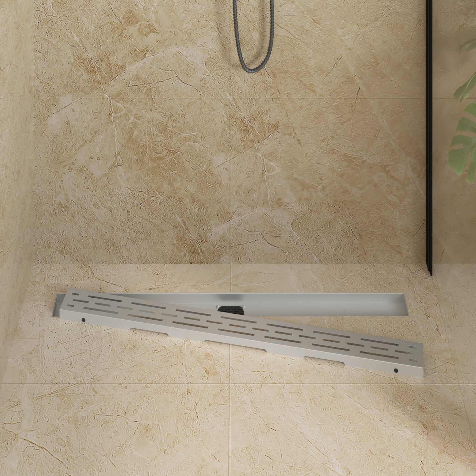 vidaXL Drain de douche au design linéaire avec siphon à 360° 90 cm