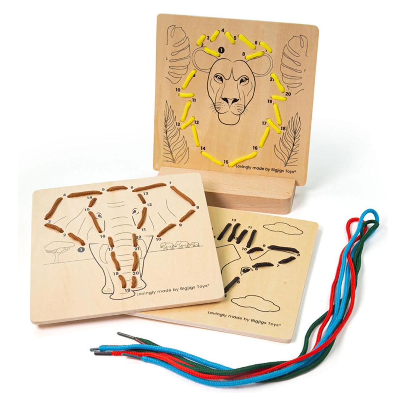 Bigjigs Zahlenpuzzle aus Holz - Jungle, 8-tlg. (BJ34050)