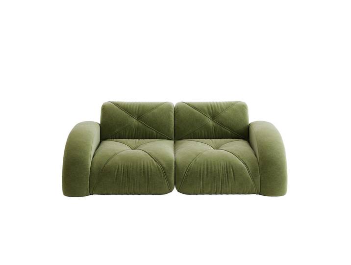 Flora Grace Sofa 204/95/76 cm in Grün aus Chenille, 95x76x204 cm, Wohnzimmer, Sofas & Couches, Sofas
