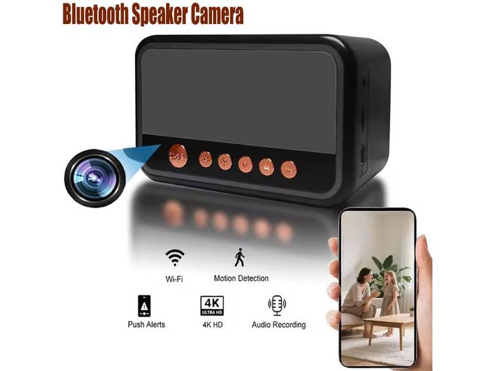 Rvb coloré Bluetooth haut-parleur caméra WiFi6 sans fil bureau réveil caméras 4K HD détection de mouvement enregistreur de visualisation à distance