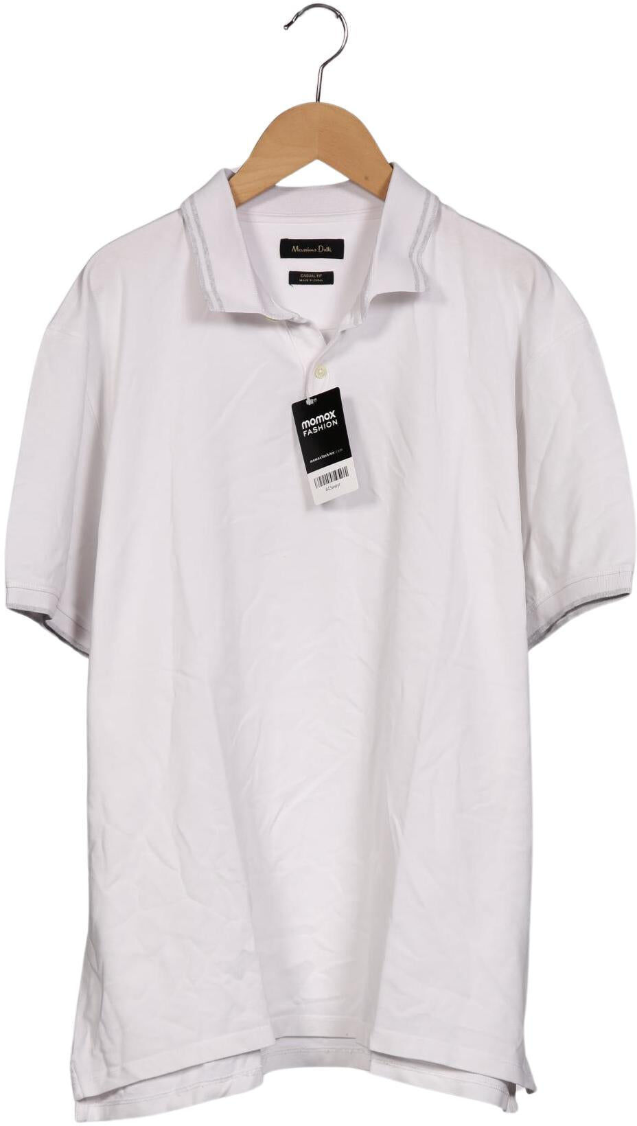 Massimo Dutti Herren Poloshirt, Weiß, Gr. Xxl, Baumwolle - Second Hand