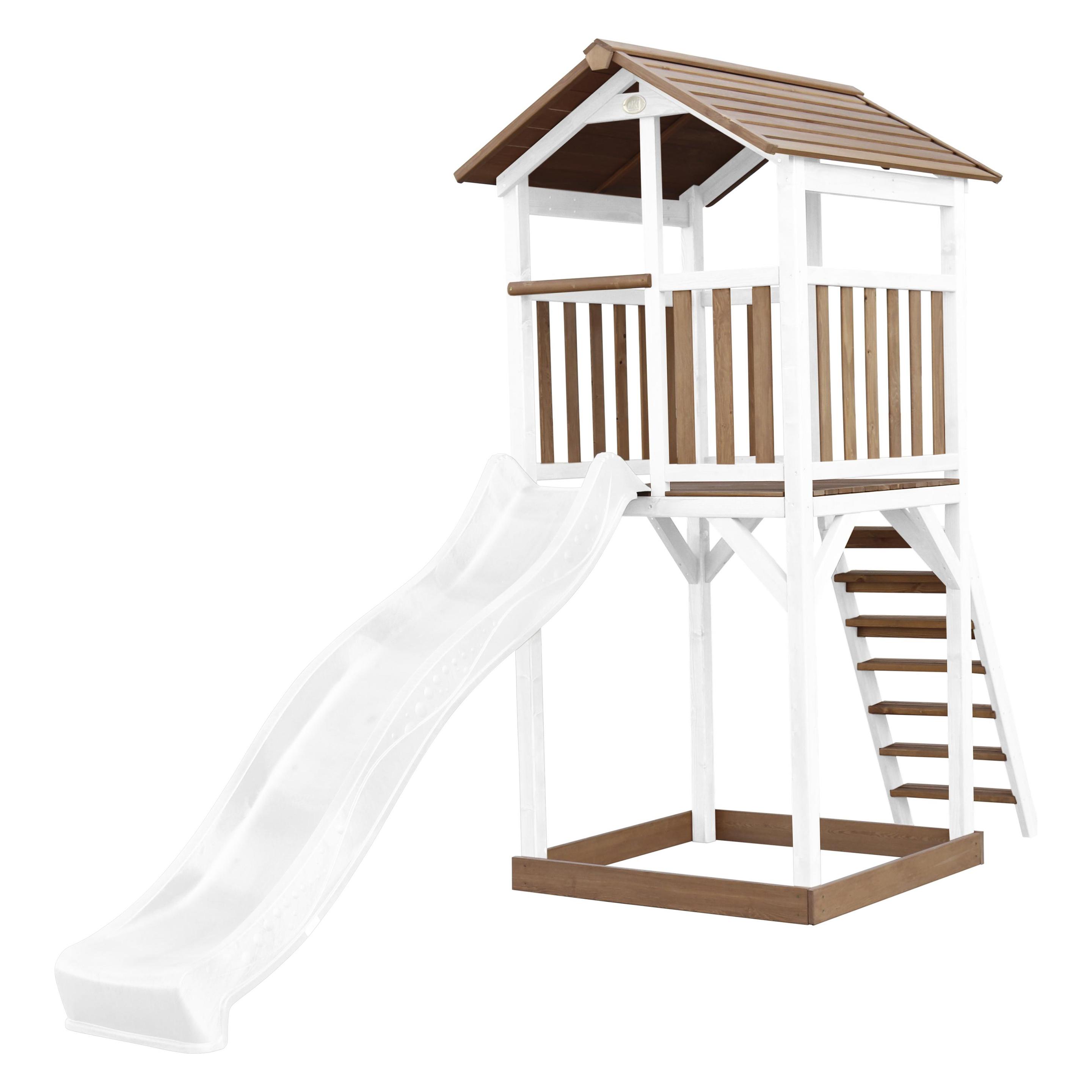 Axi Beach Tower Spielturm Braun/weiss - Weisse Rutsche (A025.120.91)