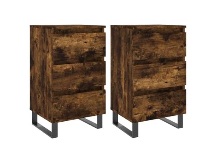 Heofavd 2er Set Nachttische Räuchereiche 40x35x69 cm Beistelltisch