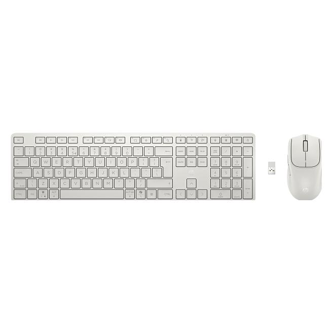 HP 495C Dual-Mode-Maus und -Tastatur für mehrere Geräte, weiss (DE, Kabellos) (BE1M6AA#ABD)
