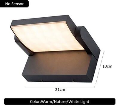 Youfap Market LED Outdoor Wall Light, Waterproof Motion Sensor Wall Lamp For Home Balcony no Sensor warm Light