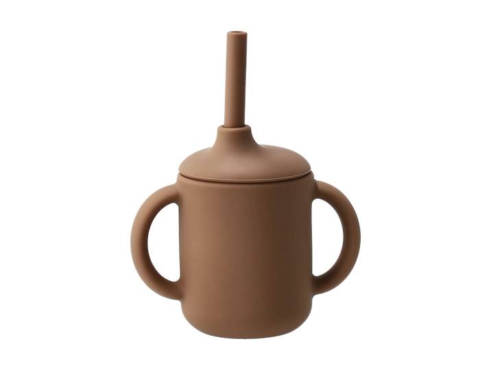 Scandi Living Tasse Idun avec paille en silicone 120 ml Noisette