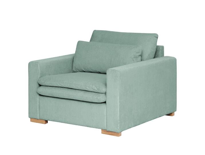 Sessel Dailman Blau/Babyblau Cordstoff Lola 110 x 82 x 104cm