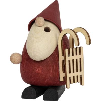 Räuchermännchen SAICO ORIGINAL "Räucherfigur "Weihnachtsmann mit Schlitten", bordeaux, Räucherdeko, Höhe 11 cm