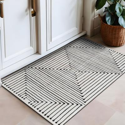 World Rug Gallery Bohemian Stripes Washable Non-Slip Area Rug
