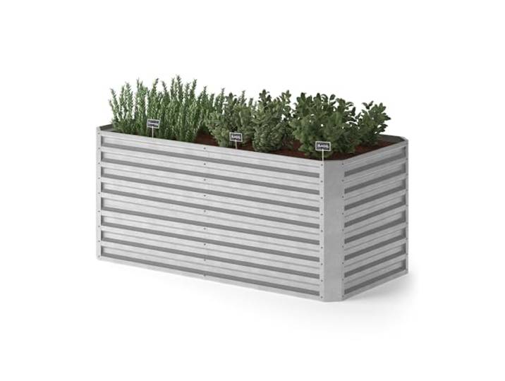OK-Living Hochbeet, Silber 180 x 90 cm zur Anzucht und Kultivierung von Gemüse und Kräutern