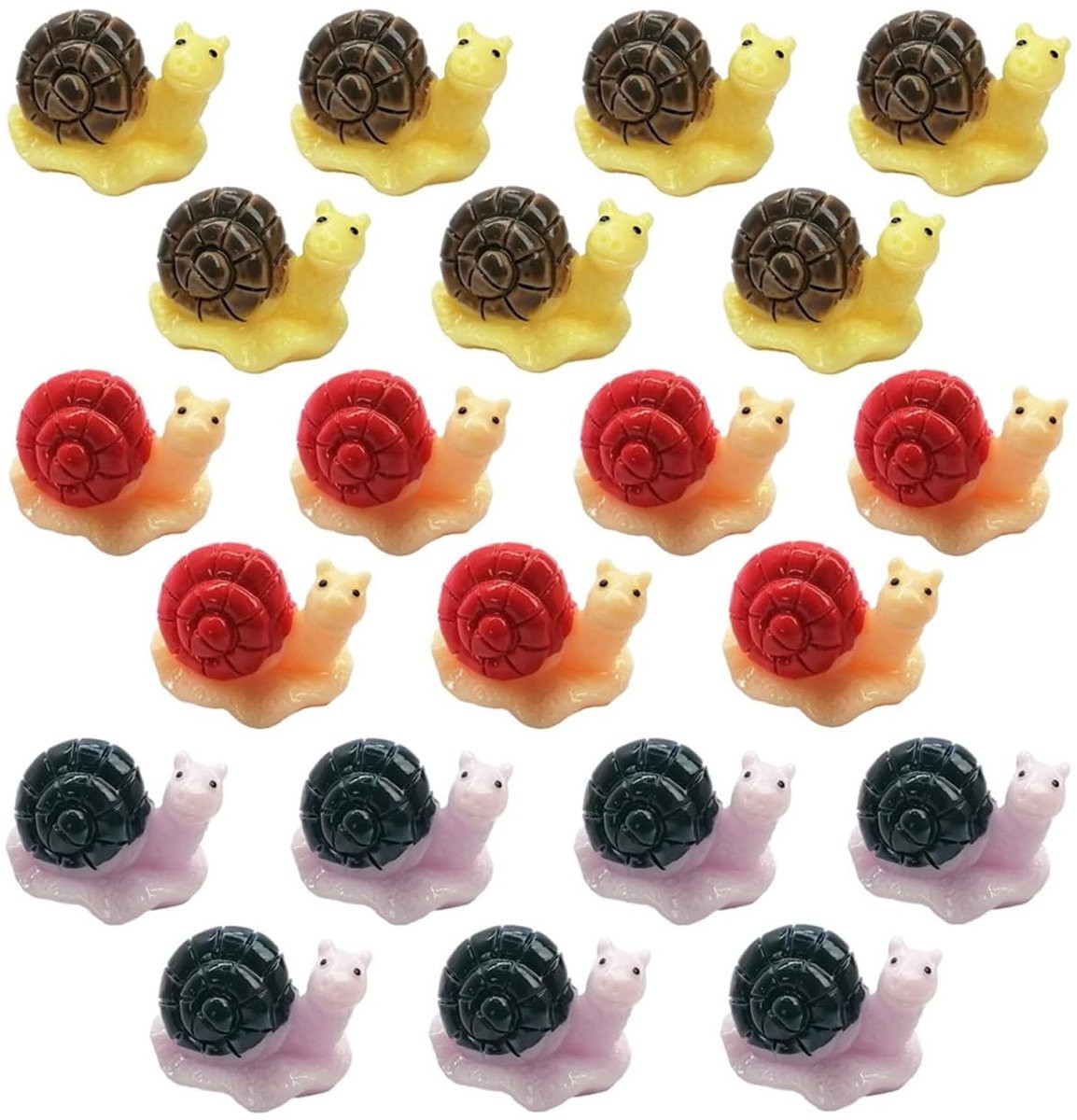Merkloze set van 21 miniatuur slakkenmodellen voor decoratie