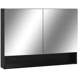 Helloshop26 - LED-Badezimmerspiegelschrank 80 x 15 x 60 cm schwarzes MDF 02_0006734