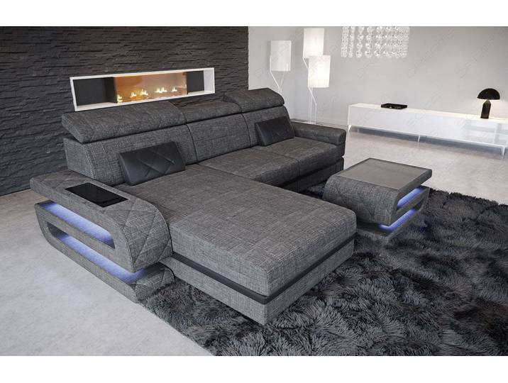 Ecksofa Bologna L-Form aus Stoff