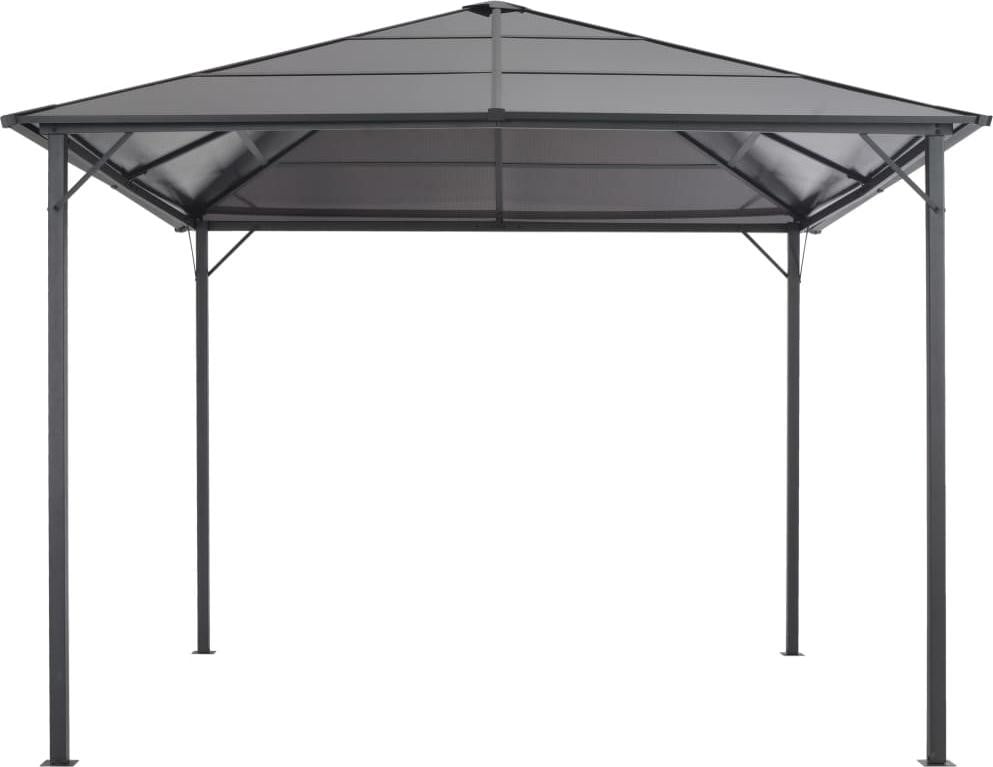 vidaXL Tuinpaviljoen met aluminium dak, 3x3 meter, antraciet