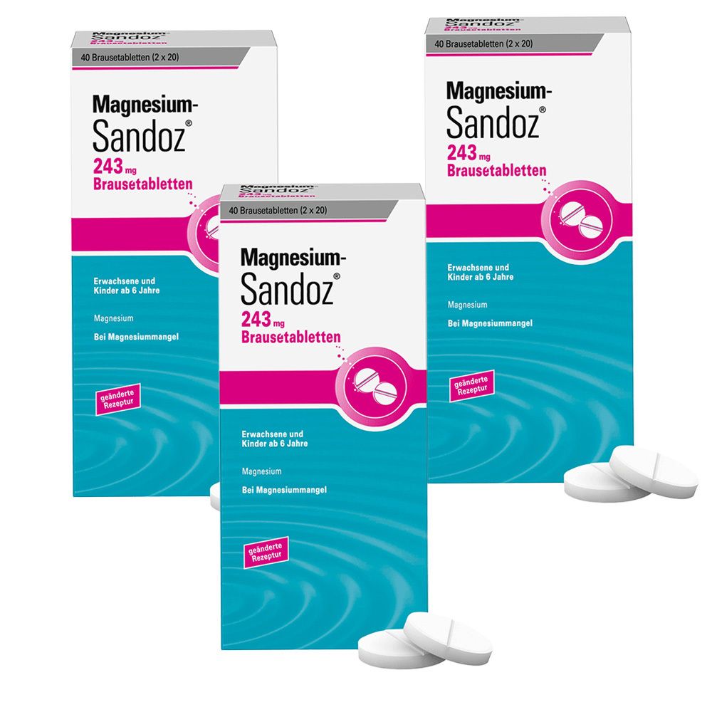 Magnesium-Sandoz 243Mg 3er-Pack 3x40 St Brausetabletten